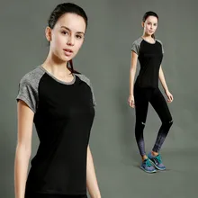 Футболка для бега, женский спорт, фитнес, с короткими рукавами и круглым вырезом, костюм для йоги со светоотражающей полоской