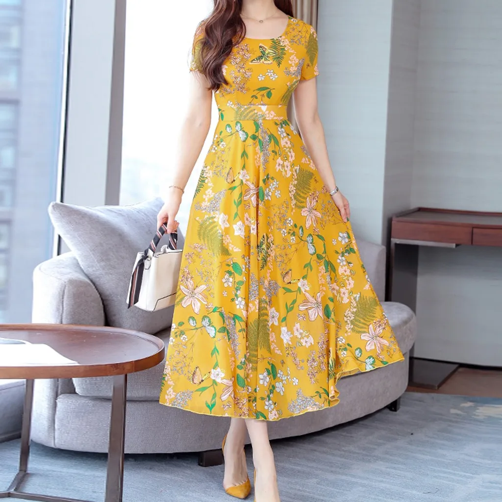 Plus Size Summer Maxi Dress 2019 Women Floral Print Long Dress Party Dresses Woman Party Night Elegant Dress