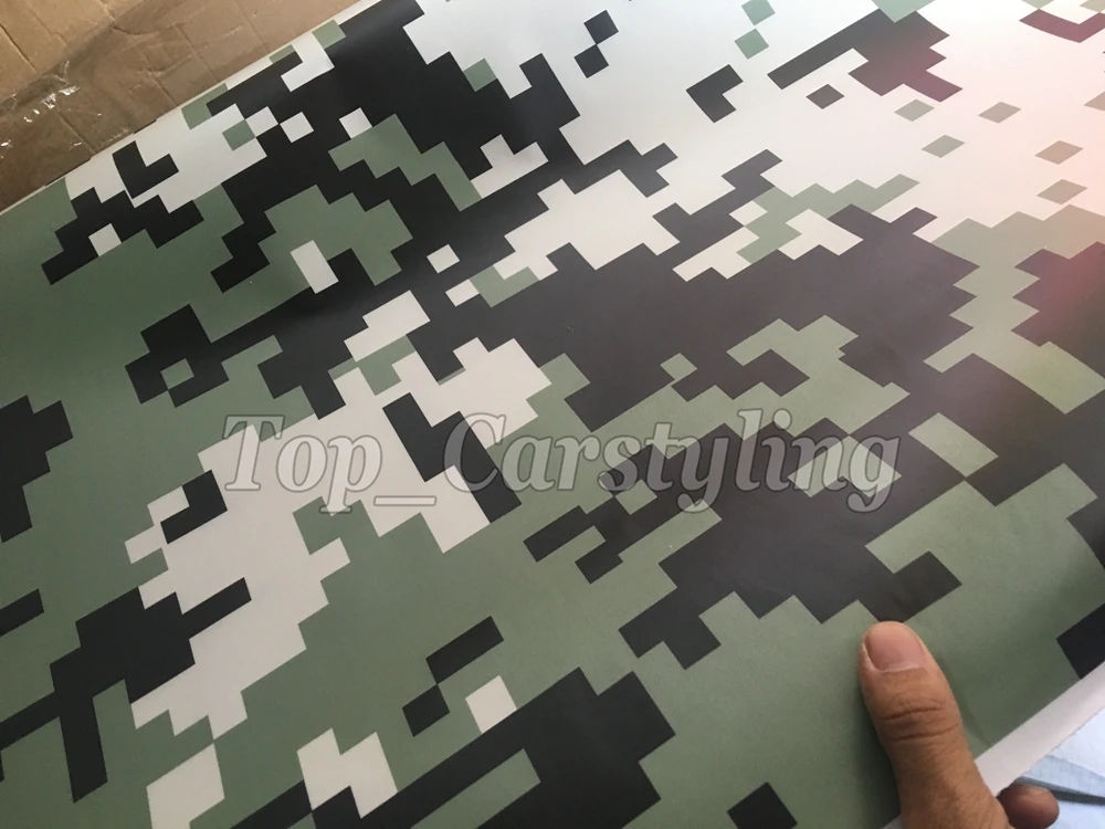 military digital camoulfage vinyl car wrapping film green black foil camo ubran (5)