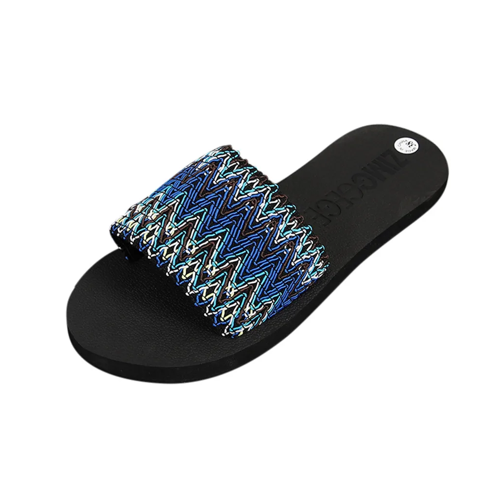 

SAGACE shoes Women National Style Summer Sandals Indoor Outdoor Flip-flops Beach Shoes Print Sandal NEW Beach summer Sandals