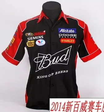 F1 комбинезоны ремонт машины сервис автосервис Dodge логотип красоты Рабочая одежда 4S Budweiser команда платье с короткими рукавами рубашка