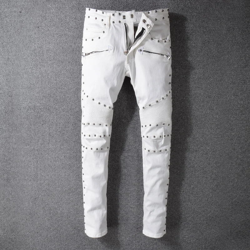 Metal Rock Punk Rivet Spike Pants a9