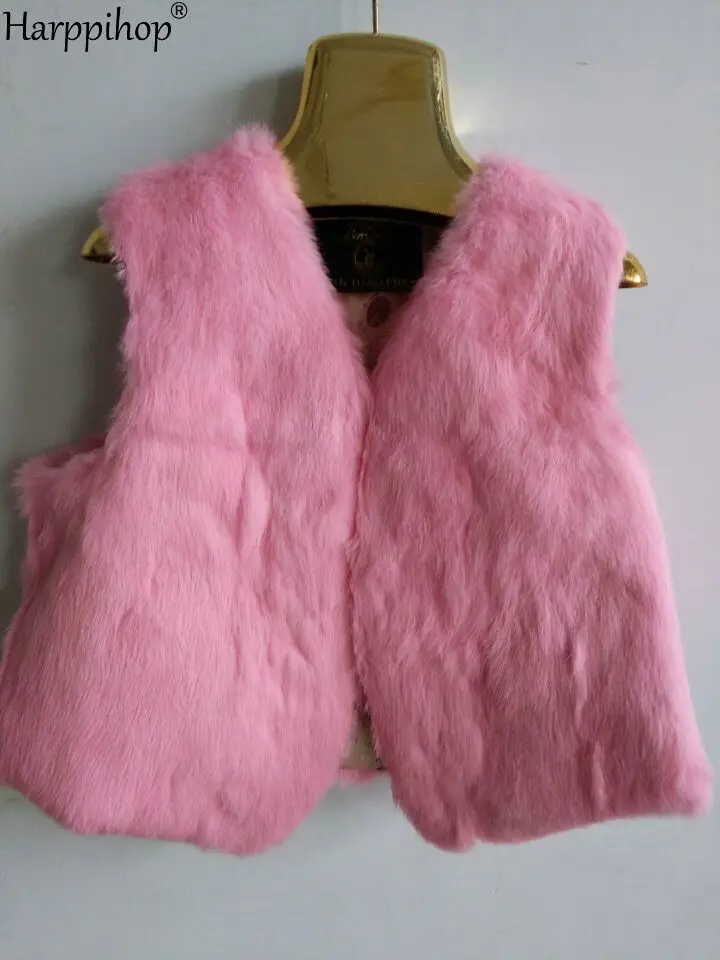 new genuine rabbit fur vest women's short rabbit fur coat winter fur vest Free shipping custom plus size