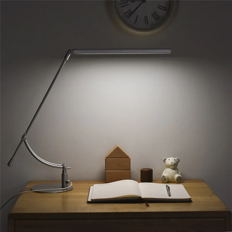 

HUANJUNSHI LED Desk Lamp Dimmable Table Light Folding Portable Office Laptop Fixture 5W Eye-Care Reading Study Book Light