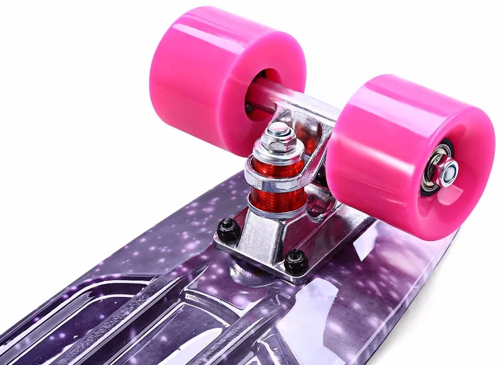 Дизайн CL-95 печать фиолетовый звездное небо шаблон скейтборд полный 22 дюймов Ретро Крейсер длинный