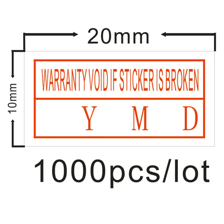 1000 шт./лот гарантия наклейки (гарантия аннулируется, если стикер сломана) разорвать пустот, электрический тип звука печати этикеток