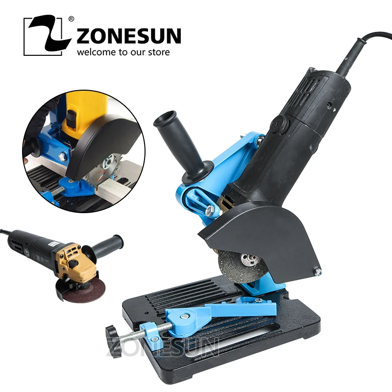 ZONESUN 115 125MM Electric Angle Grinder Clamp Stand Case Grinder