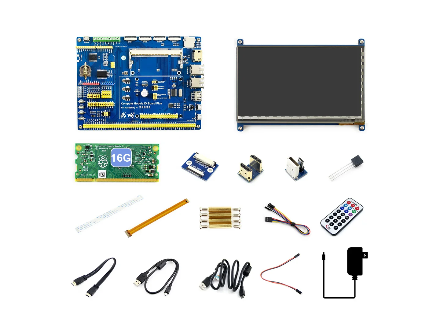Raspberry Pi Compute Module 3+/16GB Development Kit type B, CM3+ IO Board, HDMI lcd, DS18B20, ИК-пульт дистанционного управления