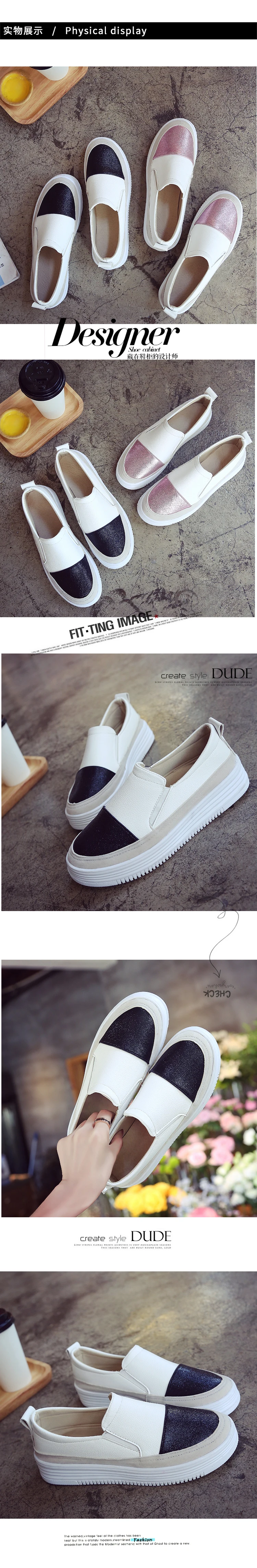 mixed color small white shoes student muffins shoes spring summer newest platform shoes women loafers slip on