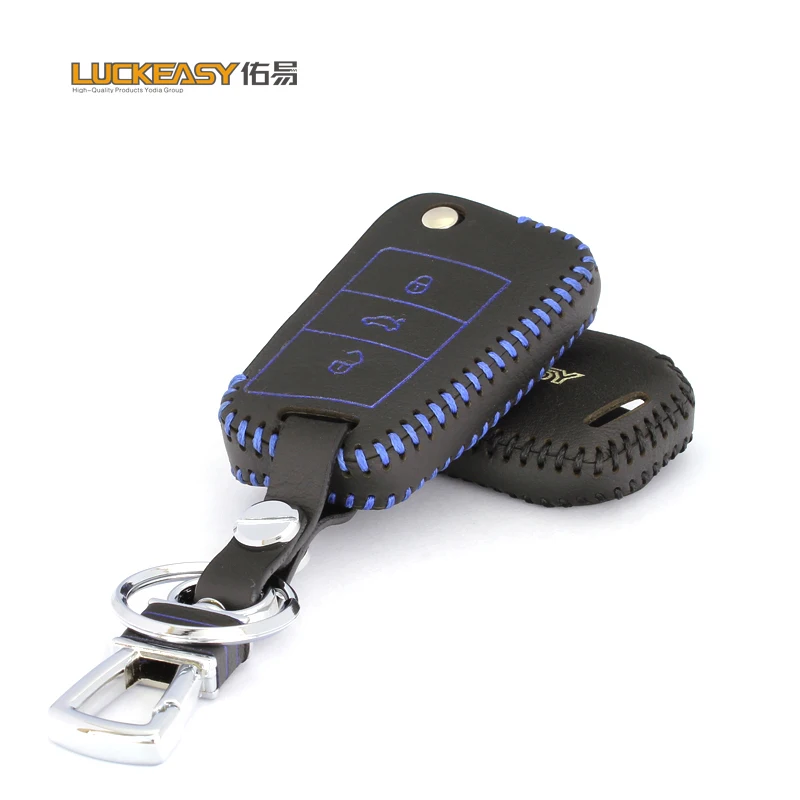 Luckeasy для volkswagen vw golf 7 Lamando touran Skoda Octavia кожаный чехол для ключа автомобиля кошелек держатель дистанционного управления