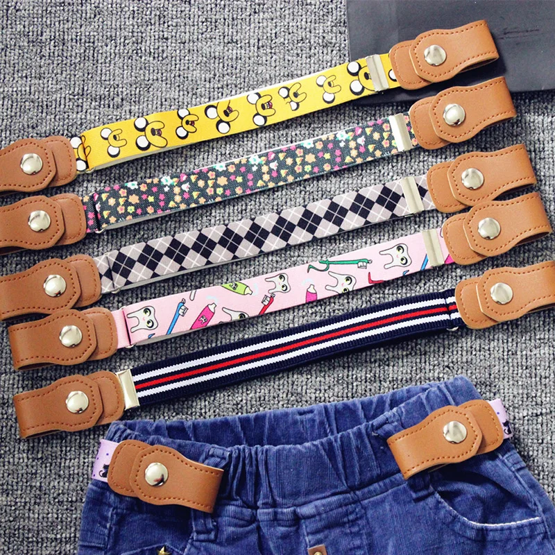 Kids Buckle-Free Elastic Belt Waist Adjustable Child Belts No Buckle Professional Children Belts for Toddlers Stretch Boys Girl