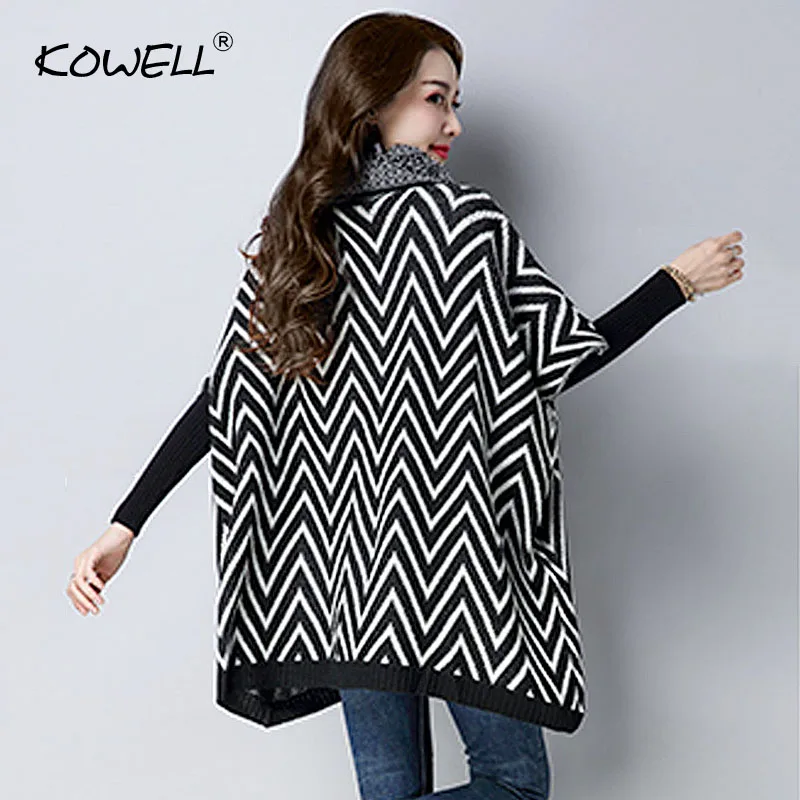 2018 Autumn Winter Knitterd Sweater Women Coat Casual Loose Fashionable Dolman Sleeve Cape Knitted Sweater Coat 2018 New Fashion