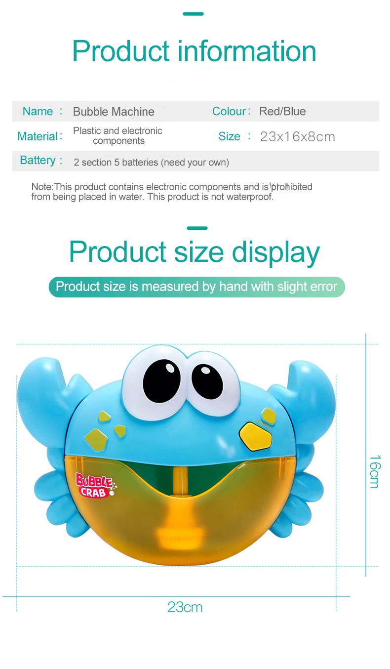 Смешная музыка Краб пузырьковый воздуходувка машина Электрический автоматический Краб пузырьковый чайник Детская ванна наружные игрушки для ванной воды игрушка