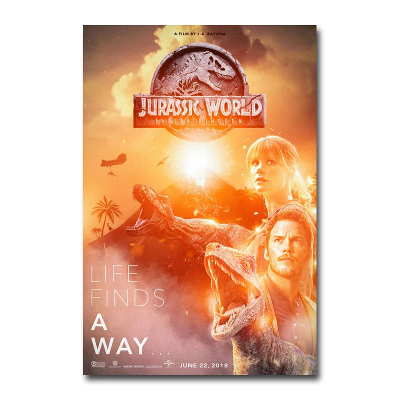 Jurassic World Fallen Kingdom Hot Movie Art Canvas Poster 12x18 24x36 inch
