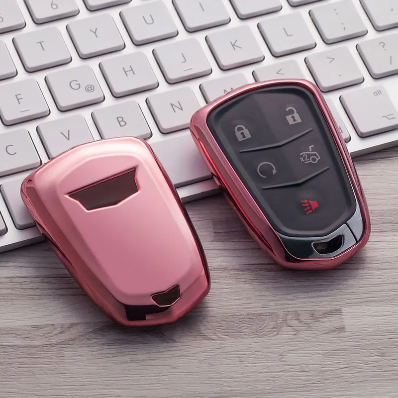 Pink key Case Shell Cover TPU Smart Protective for Cadillac ATS CTS CT6 XTS Escalade | Автомобили и мотоциклы