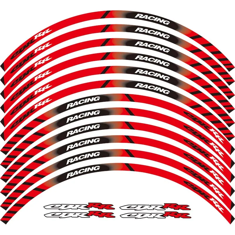For HONDA CBR HRC Bike Wheel Sticker Graphics 17" Reflective Decals Rim Tape Stripes-RD | Автомобили и мотоциклы