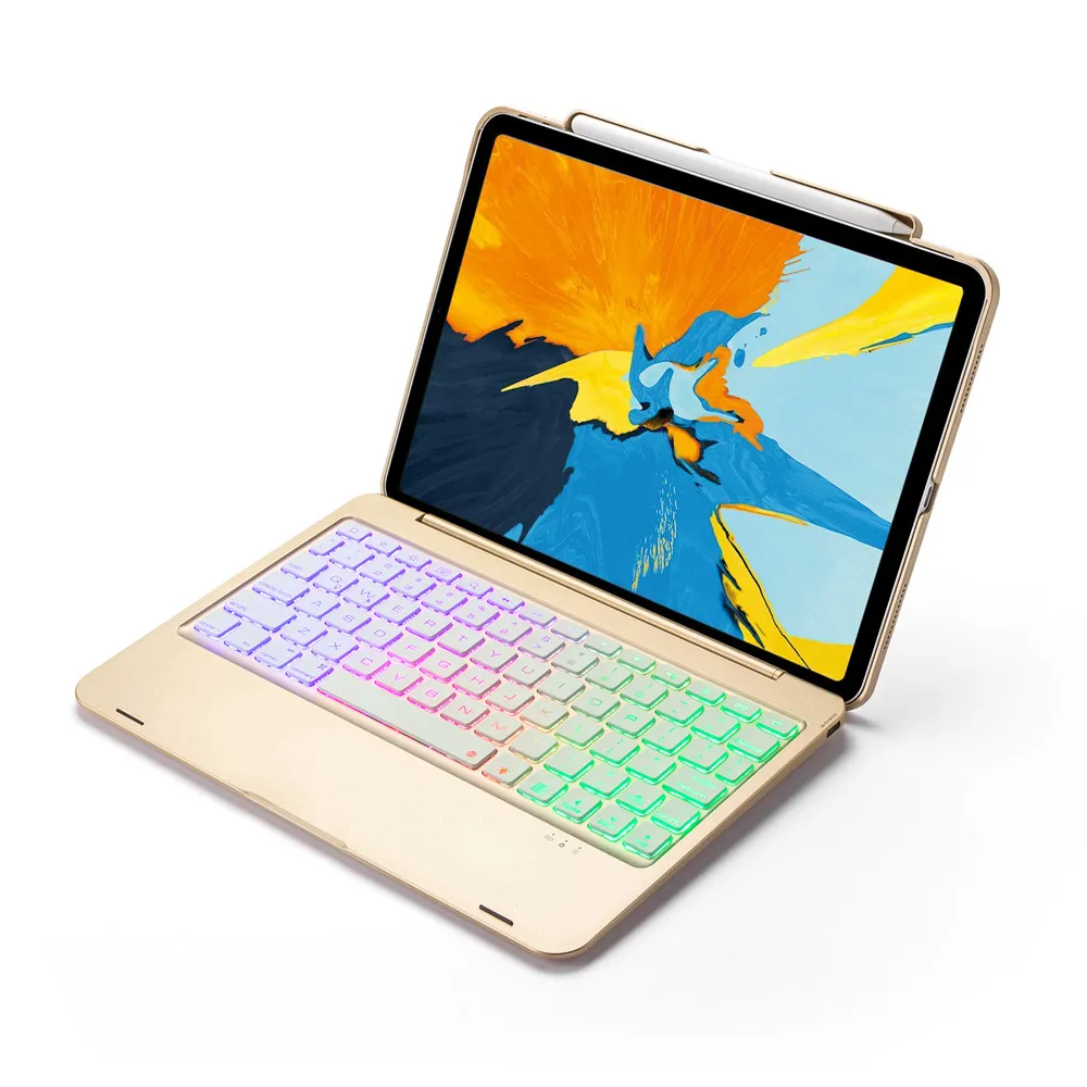 para Ipad Pro Backlight sem Fio Build- em Lápis Bluetooth Russo – Espanhol Hebraico Keyboard Case Capa Suporte Titular 11 2020 Led