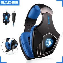 SADES A60 USB 7 1 Cool Gaming font b Headset b font wired Game Headphones Vibration