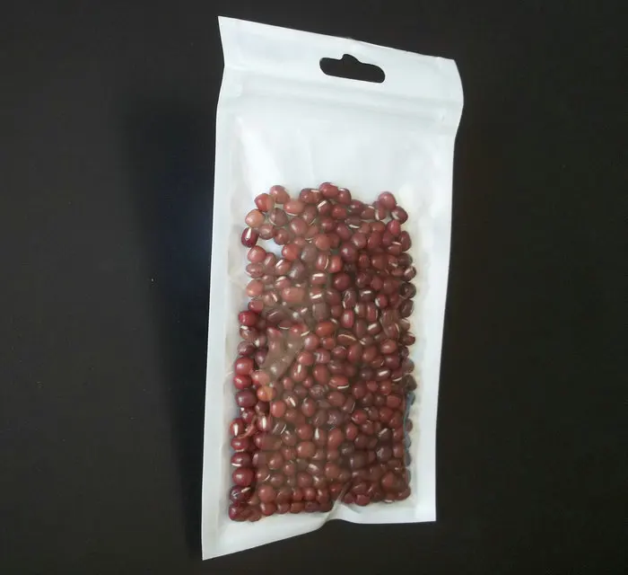 

500pcs 8*14cm White Clear Self Seal Resealable Zipper Plastic Retail Packaging Bag,Ziplock Zip Lock hang hole Package Bag