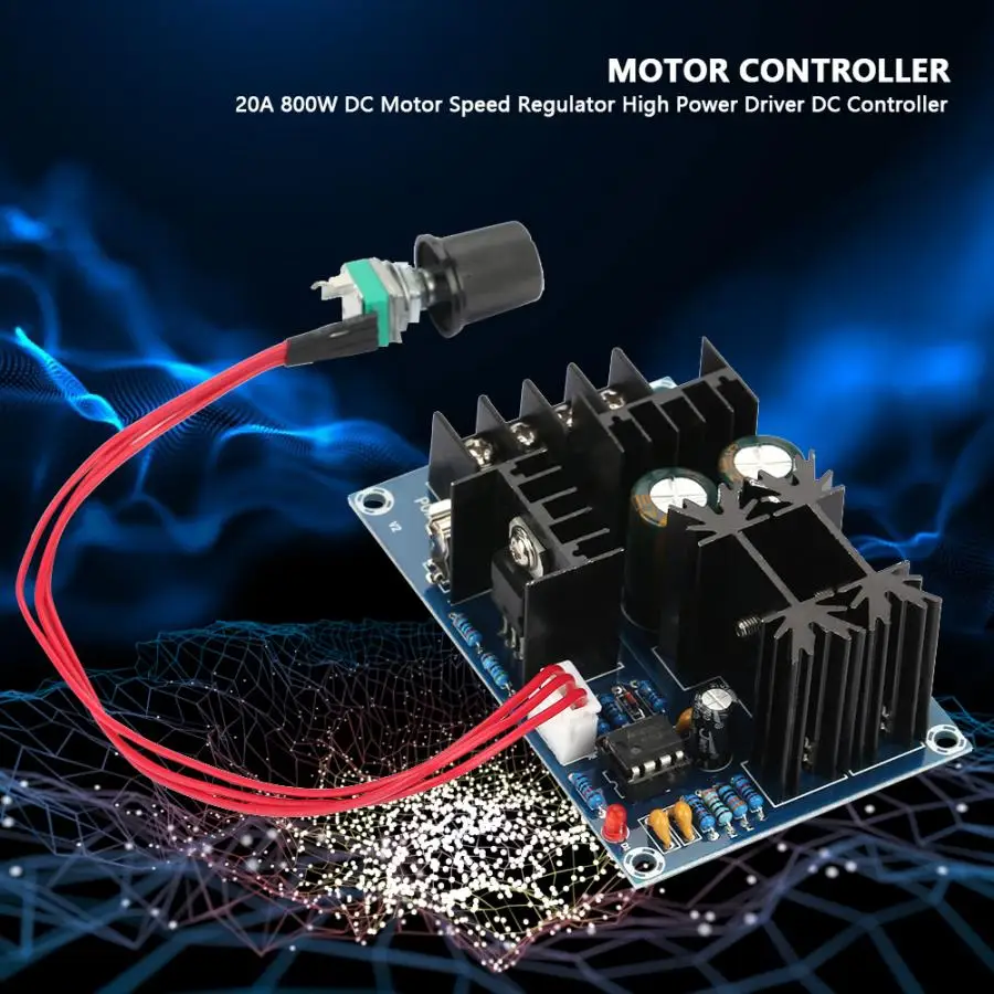 

DC Motor Controller DC 12V-40V 20A 800W DC Motor Speed Regulator High Power Driver DC PWM Motor Controller