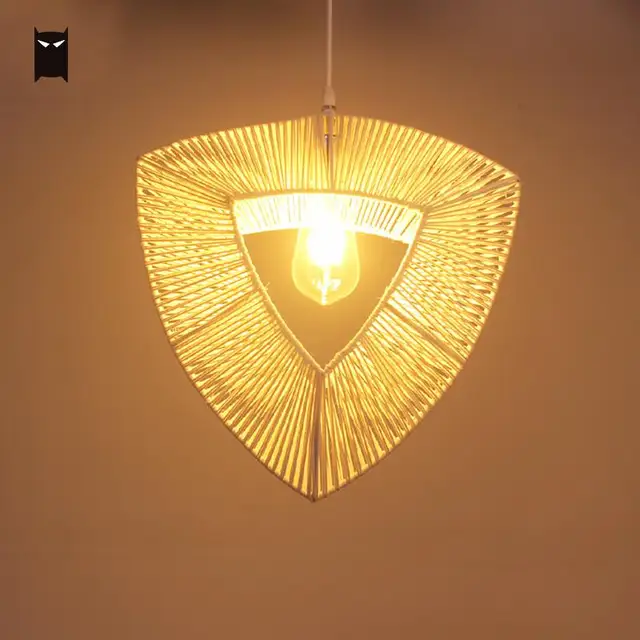Us 85 0 Wicker Rattan Heart Shade Pendant Light Fixture Rustic Hanging Ceiling Lamp For Baby Kids Bedroom Nursery E27 E26 Bulb 110v 220v In Pendant