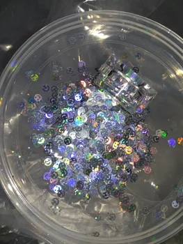 

1 Box Nail jewelry hollow smile face sequins ultra - thin color Holographic Laser Silver Smile Face Glitter for nail glitter