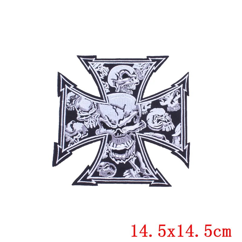 

Prajna Embroidered Patches For Jackets Decorative Patches For Clothes Cross Patch Gothic Black Applique Large Handmade Label D