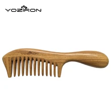 YOZIRON круглый утолщение ручка женский большой настоящий Сандал широкий зуб деревянный гребень для распутывания густых вьющихся волос Y007