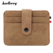 Baellerry, супертонкие кошельки для карт, фирменный дизайн, мужские держатели для карт, Матовый кожаный тонкий чехол для кредитных карт, Мужской винтажный маленький кошелек