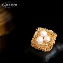 GLSEEVO натуральный пресноводный жемчуг ометрические Брошь шпильки для женщин Красивые Броши для женщин Jewelry Brosche GO0341