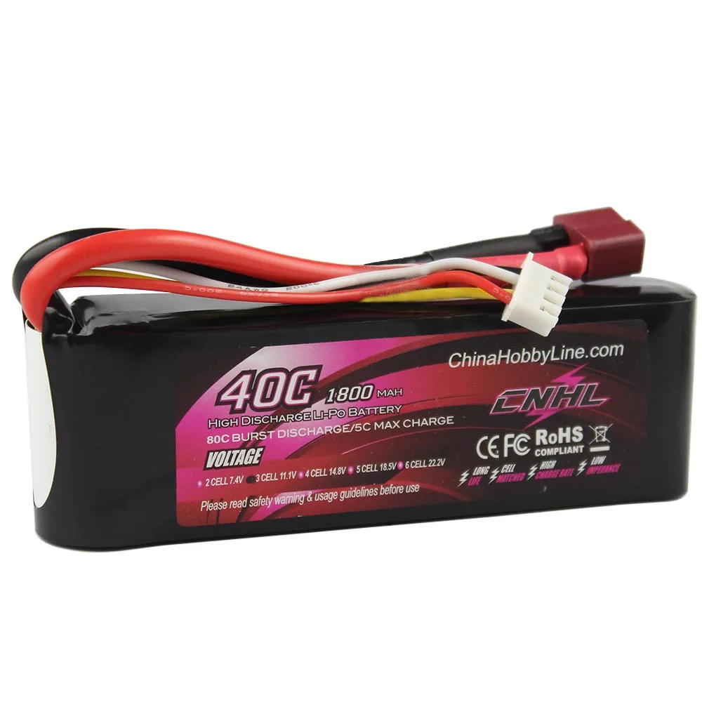 CNHL LI PO 1800mAh 11 1V 40C Max 80C 3S Lipo Battery Pack for RC Hobby