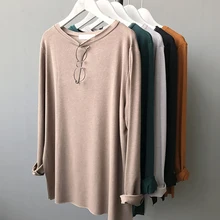 2017 Early autumn new Thin Crew Neck Long sleeve knitwear loose Regular base shirt Essential Jumper Ribbed Sweaters New winter ribbed asymmetrical openwork knitwear