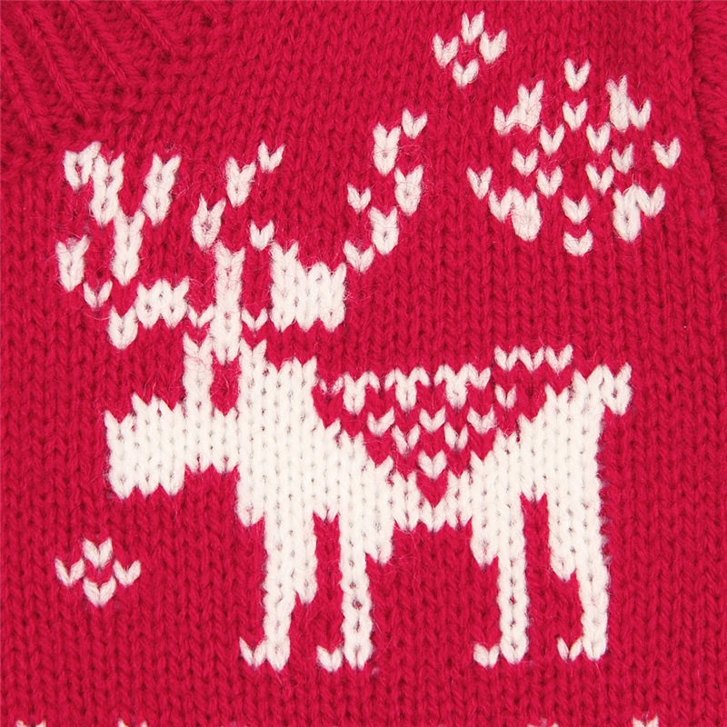 Infant Romper Christmas Deer Newborn Baby Boys Girls Knitting Rompers Long Sleeve Toddler Warm Clothing Baby Winter Outfit red-6