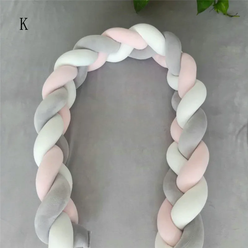 Crib enclosure Anti-collision Baby Colorful Soft Knot Pillow Braided Crib Bumper Decorative Bedding Cushion #4j11 (12)