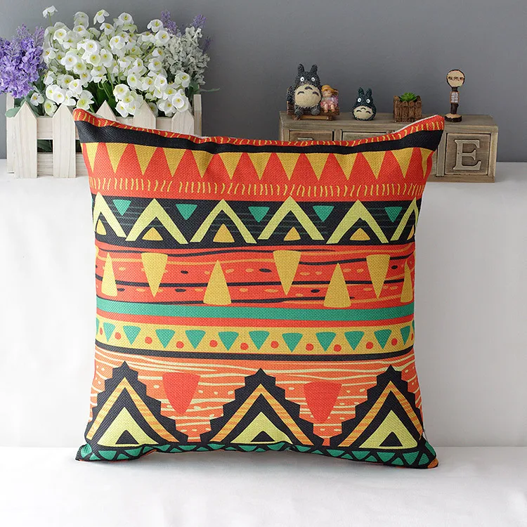 Nordic Style Cushion Tropical Mandala Print Cotton Linen Throw Pillow Decorative Pillowcase For Sofa Car Home Kussenhoes