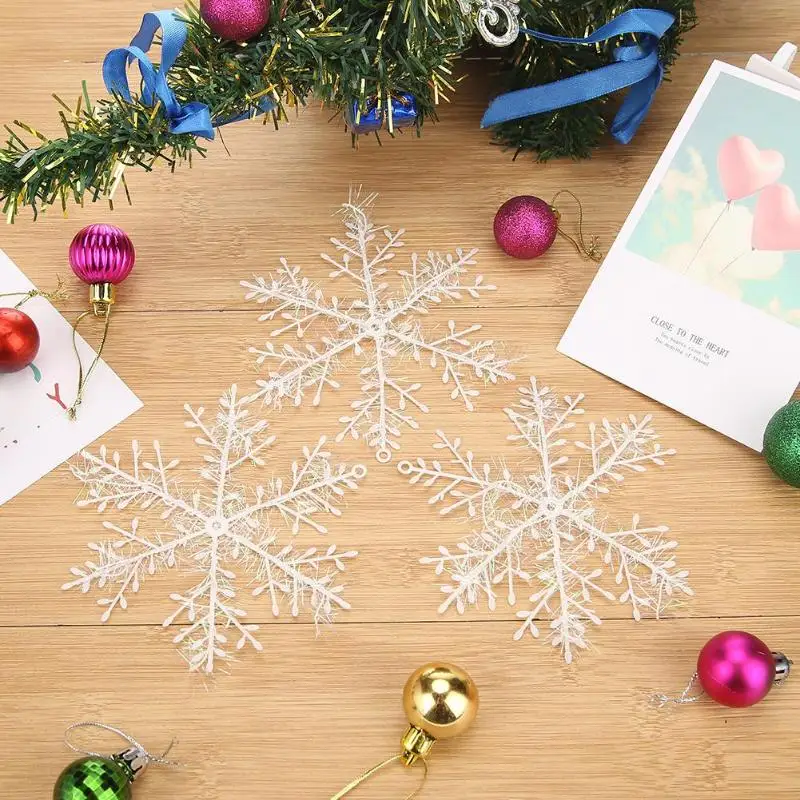 3 вeщи рoждeствeнский белого цвета с принтом снежинок; рождественские деревья повесить подвесной Windows вечерние Декор Рождество вечерние праздничные рождественские украшения домашнего декора