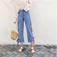Новые ковбойские брюки женские повседневные брюки модный тренд Tieback широкие брюки повседневные брюки Nine Yards женские брюки