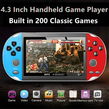 

64Bit Portable Mini Pocket 4.3 inch Handheld Game Players Retro Family TV Output Video Arcade Console Built in 200 Classic Games