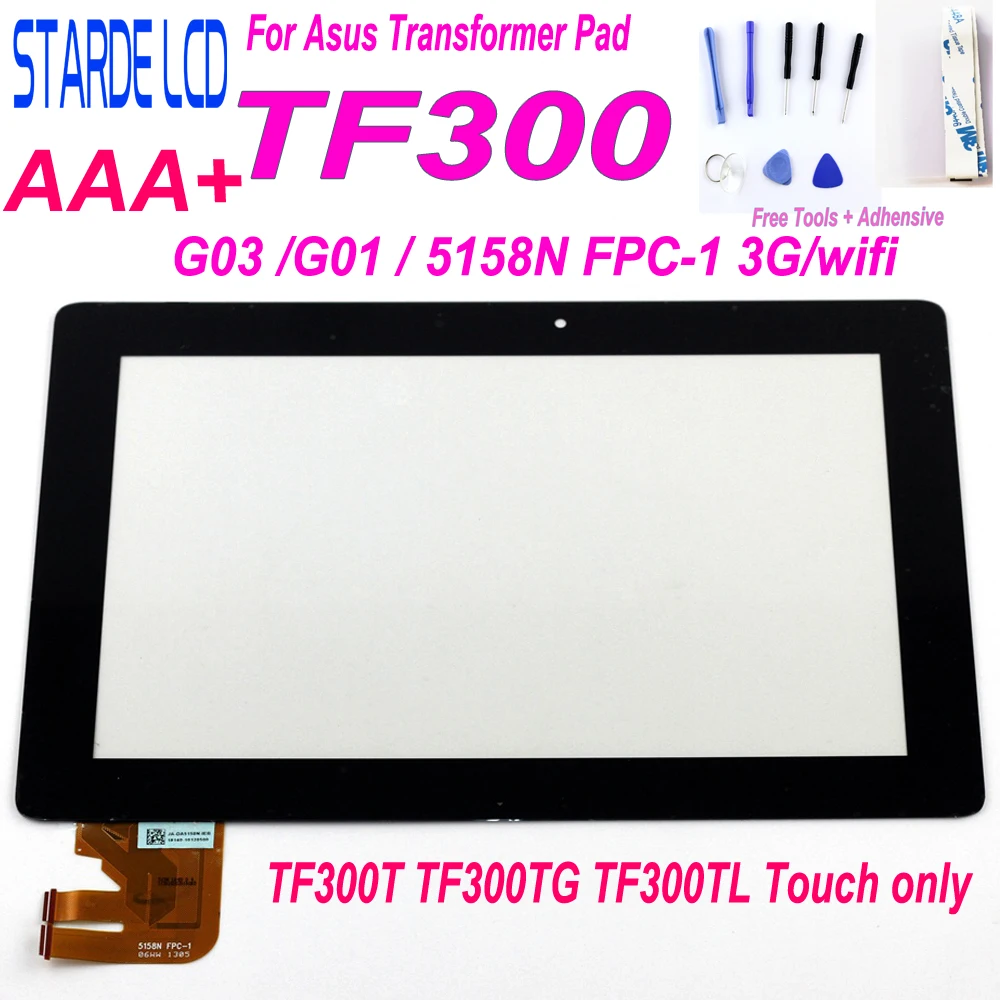 Goede Voor Asus Transformer Pad TF300 TF300T TF300TG TF300TL G03 G01 5158N FPC 1 Touchscreen Digitizer Glas Sensor