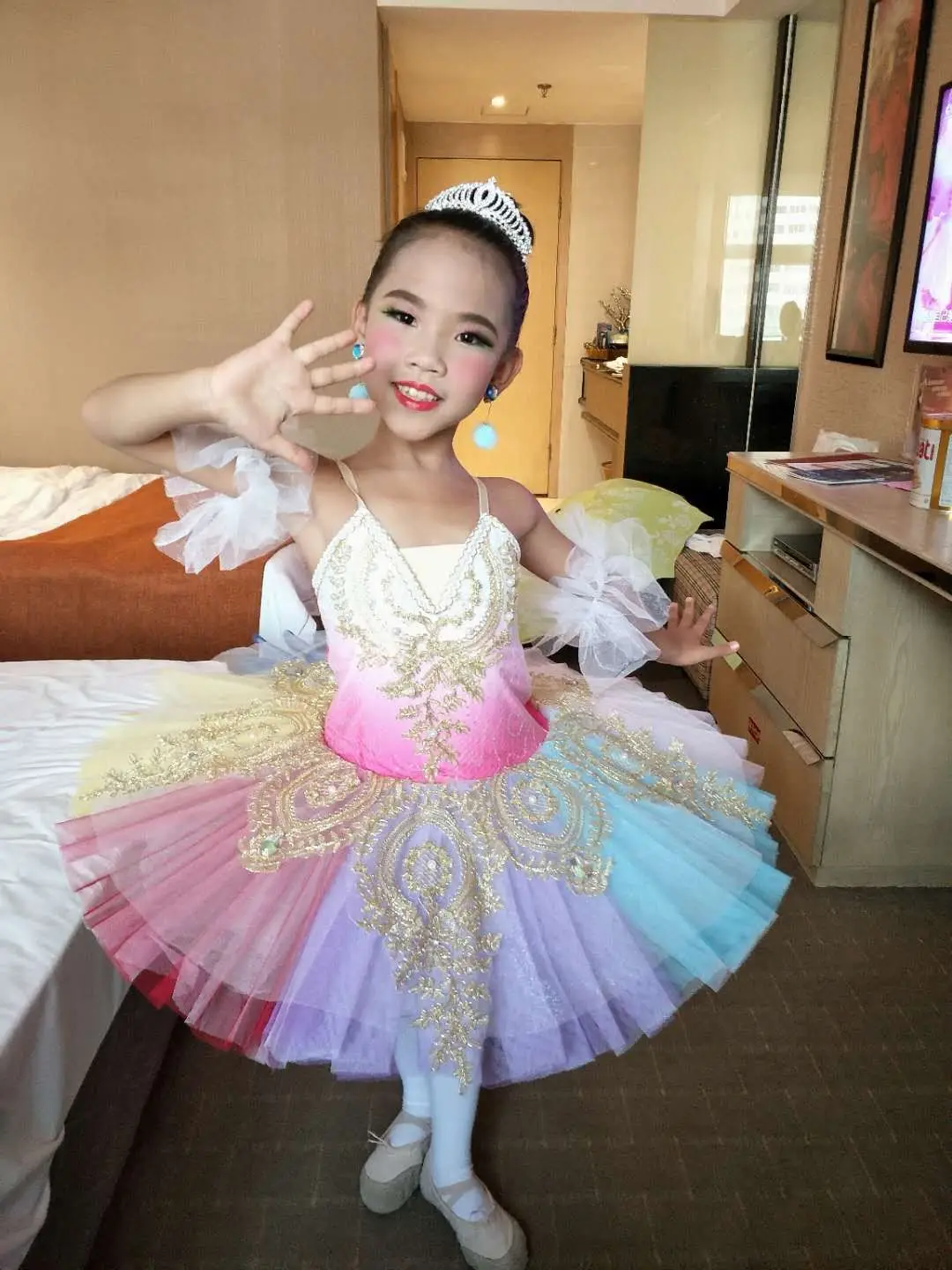 New Professional Ballet Tutu Girls White Platter Pancake Tutu Ballerina  Party Dress Adult Women Child Kids Ballet Dance Costume