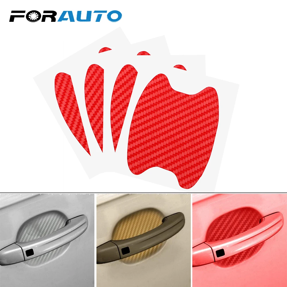 

FORAUTO 4Pcs/Set Car Door Sticker Auto Handle Protection Film Body Decoration Scratches Resistant Cover Car Styling