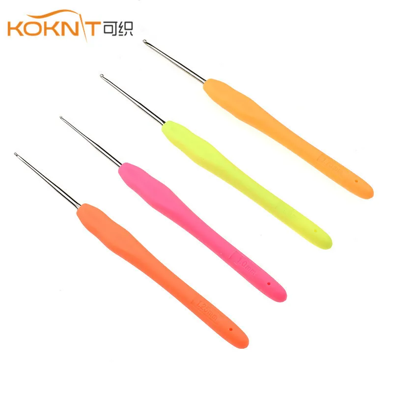 KOKNIT 4 цвета шт./компл. алюминиевые + пластиковые ручки для вязания крючком набор