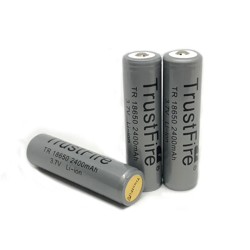 TrustFire Protected TR 18650 3.7V 2400mAh Lithium-ion Battery Rechargeable Batteries with PCB For Camera Torch Flashlights