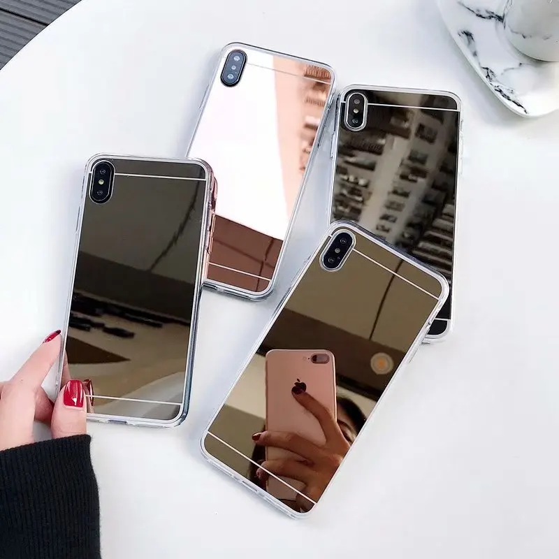 Роскошный зеркальный чехол для макияжа для iPhone 7 6 6S Plus 5S SE 8 X XS MAX XR 7 8 Plus 8 Plus 5 6Plus прозрачный силиконовый мягкий чехол из ТПУ