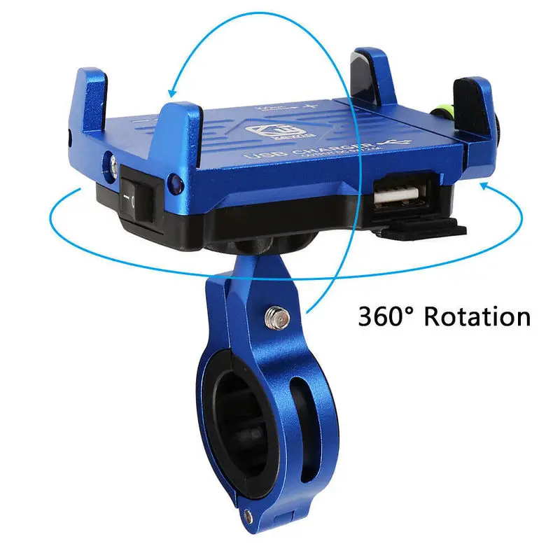 Алюминиевый держатель для телефона мотоцикла с USB зарядным устройством, держатель для мобильного телефона для электрического автомобиля, держатель для горного велосипеда