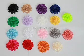 

2017 wholesale DIY Flowers fabric flowers without headbands Boutique Satin Rose Flowers children Hair Accessories 100pcs/lot