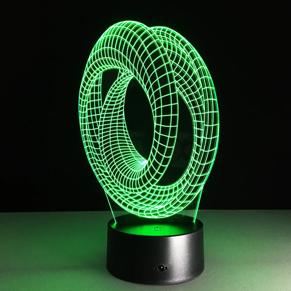 Круговой абстрактный 3D LED м лампа освещение для дома обувь настольная ребенок