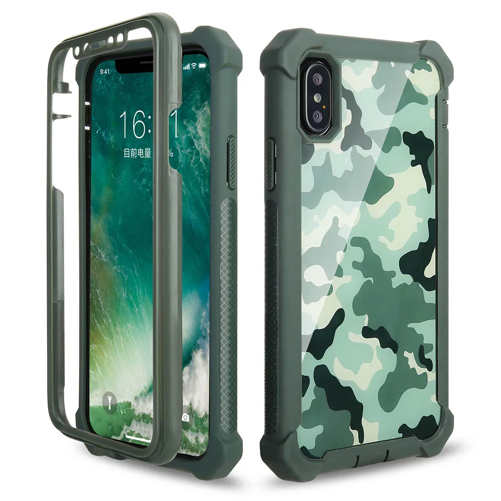 

Full cover 360 Corner Cushion Shockproof Phone Case For iPhone8 X XR XS Max 6 6S 7 Plus Cover Shell PC+TPU Protection duty Cases