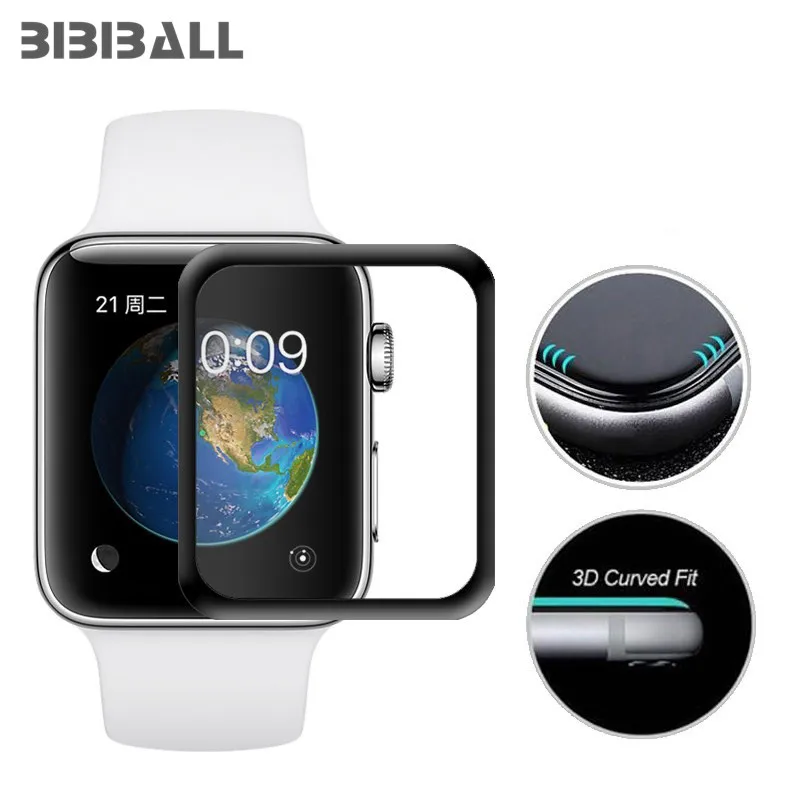 

3D Curved Edge to edge HD Tempered Glass for Apple Watch Series 3 2 1 38MM 42MM Screen Protector film for iWatch 4 40MM 44MM