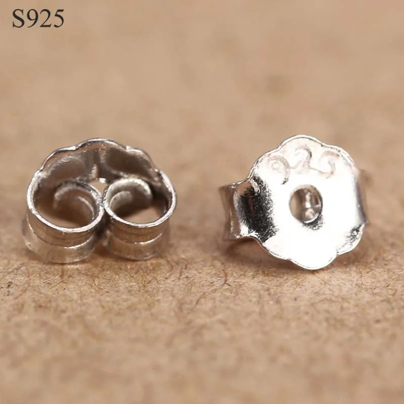 Genuine Real Pure Solid 925 Sterling Silver Earring Backs Gold